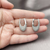 Rhodium Gold Filled Huggie Hoop, with White Cubic Zirconia, Polished, Rhodium Finish, 02.266.0090.1.15