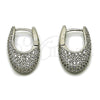 Rhodium Gold Filled Huggie Hoop, with White Cubic Zirconia, Polished, Rhodium Finish, 02.266.0090.1.15