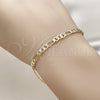 Oro Laminado Basic Bracelet, Gold Filled Style Figaro Design, Diamond Cutting Finish, Golden Finish, 04.213.0377.07 (04 MM Thickness, 8 Inches Length)