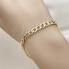 Oro Laminado Basic Bracelet, Gold Filled Style Concave Cuban Design, Polished, Golden Finish, 04.213.0378.08 (Thickness, 8 Inches Length)