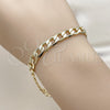 Oro Laminado Basic Bracelet, Gold Filled Style Curb Design, Polished, Golden Finish, 04.213.0380.08 (Thickness, 8 Inches Length)