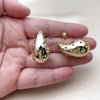 Stainless Steel Stud Earring, Teardrop Design, Polished, Golden Finish, 02.467.0008
