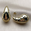 Stainless Steel Stud Earring, Teardrop Design, Polished, Golden Finish, 02.467.0008