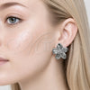 Rhodium Gold Filled Stud Earring, Flower Design, Polished, Rhodium Finish, 02.467.0001.1
