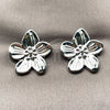 Rhodium Gold Filled Stud Earring, Flower Design, Polished, Rhodium Finish, 02.467.0001.1