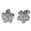 Rhodium Gold Filled Stud Earring, Flower Design, Polished, Rhodium Finish, 02.467.0001.1