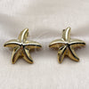 Stainless Steel Stud Earring, Star Design, Polished, Golden Finish, 02.467.0058