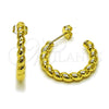 Oro Laminado Small Hoop, Gold Filled Style Twist Design, Polished, Golden Finish, 02.213.0952.25