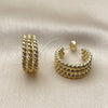 Oro Laminado Small Hoop, Gold Filled Style Twist Design, Polished, Golden Finish, 02.213.0953.20