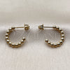 Oro Laminado Small Hoop, Gold Filled Style Ball Design, Polished, Golden Finish, 02.213.0961.15