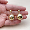 Oro Laminado Dangle Earring, Gold Filled Style Ball and Hollow Design, Polished, Golden Finish, 02.213.0967