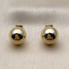 Oro Laminado Stud Earring, Gold Filled Style Ball and Hollow Design, Polished, Golden Finish, 5.128.014.1