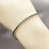 Rhodium Gold Filled Tennis Bracelet, with Black Cubic Zirconia, Polished, Rhodium Finish, 03.213.0326.1.07 (Thickness, 8 Inches Length)