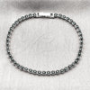 Rhodium Gold Filled Tennis Bracelet, with Black Cubic Zirconia, Polished, Rhodium Finish, 03.213.0326.1.07 (Thickness, 8 Inches Length)