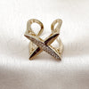 Oro Laminado Multi Stone Ring, Gold Filled Style with White Cubic Zirconia, Polished, Golden Finish, 01.283.0072 (One size fits all)