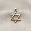 Oro Laminado Religious Pendant, Gold Filled Style Star of David Design, Polished, Golden Finish, 05.459.0028