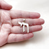 Oro Laminado Religious Pendant, Gold Filled Style White Enamel Finish, Golden Finish, 05.459.0037
