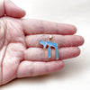 Oro Laminado Religious Pendant, Gold Filled Style Turquoise Enamel Finish, Golden Finish, 05.459.0037.1