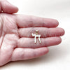 Oro Laminado Religious Pendant, Gold Filled Style White Enamel Finish, Golden Finish, 05.459.0038
