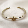 Oro Laminado Individual Bangle, Gold Filled Style Star of David Design, with White Micro Pave, Polished, Golden Finish, 07.459.0002 (Thickness, One size fits all)