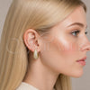 Oro Laminado Huggie Hoop, Gold Filled Style with White Cubic Zirconia, Polished, Golden Finish, 02.267.0078.22