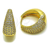Oro Laminado Huggie Hoop, Gold Filled Style with White Cubic Zirconia, Polished, Golden Finish, 02.267.0078.22