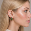 Oro Laminado Huggie Hoop, Gold Filled Style with Green Cubic Zirconia, Polished, Golden Finish, 02.267.0078.2.22