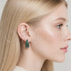 Rhodium Gold Filled Huggie Hoop, with Green Cubic Zirconia, Polished, Rhodium Finish, 02.267.0078.7.22