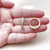 Oro Laminado Huggie Hoop, Gold Filled Style with White Micro Pave, Polished, Golden Finish, 02.267.0082.20