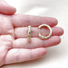Oro Laminado Huggie Hoop, Gold Filled Style with White Micro Pave, Polished, Golden Finish, 02.267.0084.20