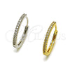 Oro Laminado Huggie Hoop, Gold Filled Style with White Cubic Zirconia, Polished, Golden Finish, 02.267.0085.22