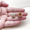 Oro Laminado Huggie Hoop, Gold Filled Style with White Cubic Zirconia, Polished, Golden Finish, 02.267.0034.1.15