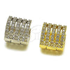 Oro Laminado Huggie Hoop, Gold Filled Style with White Cubic Zirconia, Polished, Golden Finish, 02.267.0034.1.15