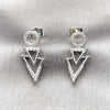 Rhodium Gold Filled Stud Earring, with White Micro Pave, Polished, Rhodium Finish, 02.267.0087