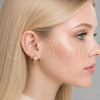 Oro Laminado Huggie Hoop, Gold Filled Style with White Cubic Zirconia, Polished, Golden Finish, 02.267.0088.16