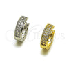 Oro Laminado Huggie Hoop, Gold Filled Style with White Cubic Zirconia, Polished, Golden Finish, 02.267.0088.16