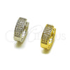 Oro Laminado Huggie Hoop, Gold Filled Style with White Micro Pave, Polished, Golden Finish, 02.267.0089.15