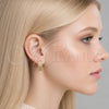 Oro Laminado Huggie Hoop, Gold Filled Style with White Micro Pave, Polished, Golden Finish, 02.267.0090.12