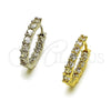 Rhodium Gold Filled Huggie Hoop, with White Cubic Zirconia, Polished, Rhodium Finish, 02.267.0091.1.20