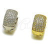 Oro Laminado Huggie Hoop, Gold Filled Style Heart Design, with White Cubic Zirconia, Polished, Golden Finish, 02.267.0092.20