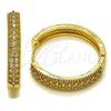 Oro Laminado Huggie Hoop, Gold Filled Style with White Cubic Zirconia, Polished, Golden Finish, 02.267.0093.30