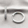 Rhodium Gold Filled Huggie Hoop, with Amethyst Cubic Zirconia, Polished, Rhodium Finish, 02.267.0093.8.30