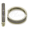 Rhodium Gold Filled Huggie Hoop, with Amethyst Cubic Zirconia, Polished, Rhodium Finish, 02.267.0093.8.30