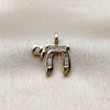 Oro Laminado Religious Pendant, Gold Filled Style Judaica Design, with White Cubic Zirconia, Polished, Golden Finish, 05.459.0035