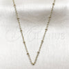 Oro Laminado Basic Necklace, Gold Filled Style Box and Ball Design, Polished, Golden Finish, 04.213.0339.22 (01 MM Thickness, 22 Inches Length)