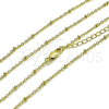 Oro Laminado Basic Necklace, Gold Filled Style Box and Ball Design, Polished, Golden Finish, 04.213.0339.22 (01 MM Thickness, 22 Inches Length)
