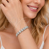 Rhodium Gold Filled Fancy Bracelet, with White Micro Pave, Polished, Rhodium Finish, 03.283.0300.1.07 (08 MM Thickness, 8 Inches Length)