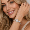 Rhodium Gold Filled Fancy Bracelet, Paperclip Design, with White Micro Pave, Polished, Rhodium Finish, 03.283.0585.07 (Thickness, 8 Inches Length)