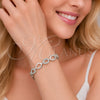Rhodium Gold Filled Fancy Bracelet, Teardrop Design, with White Cubic Zirconia, Polished, Rhodium Finish, 03.283.0590.07 (Thickness, 8 Inches Length)
