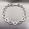 Rhodium Gold Filled Fancy Bracelet, Teardrop Design, with White Cubic Zirconia, Polished, Rhodium Finish, 03.283.0590.07 (Thickness, 8 Inches Length)